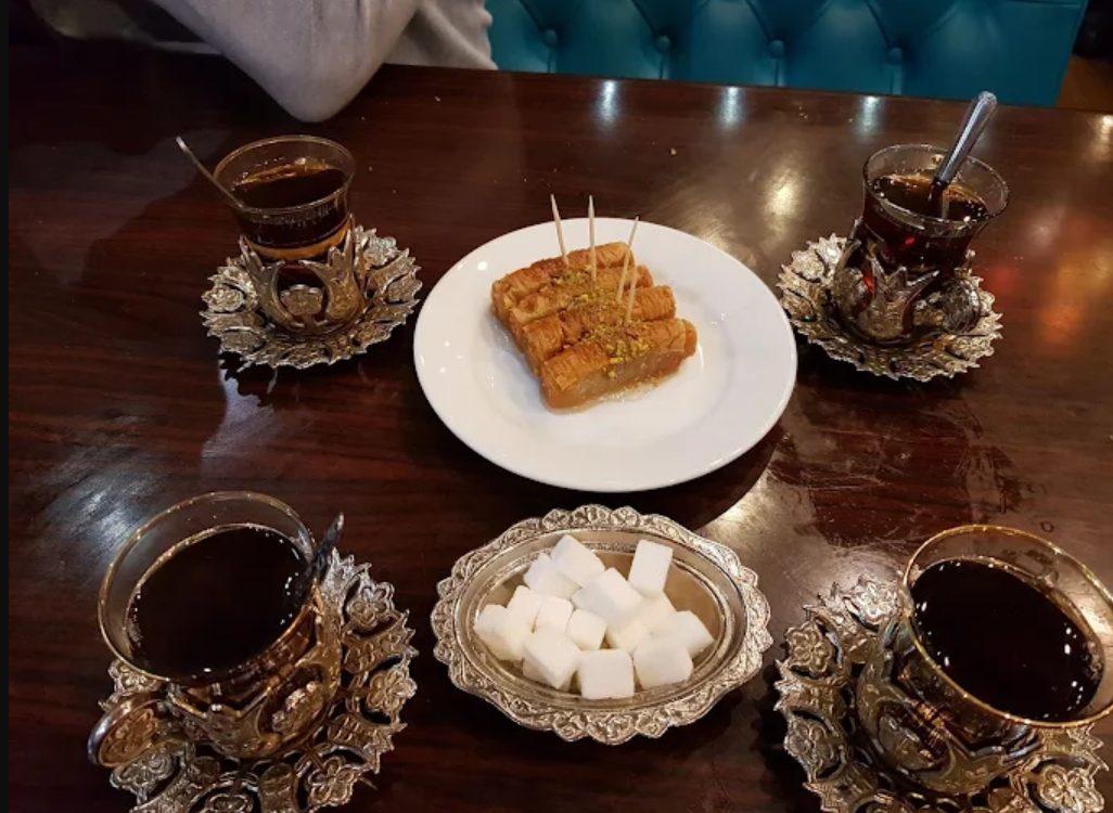 Baklava with Turkish tea