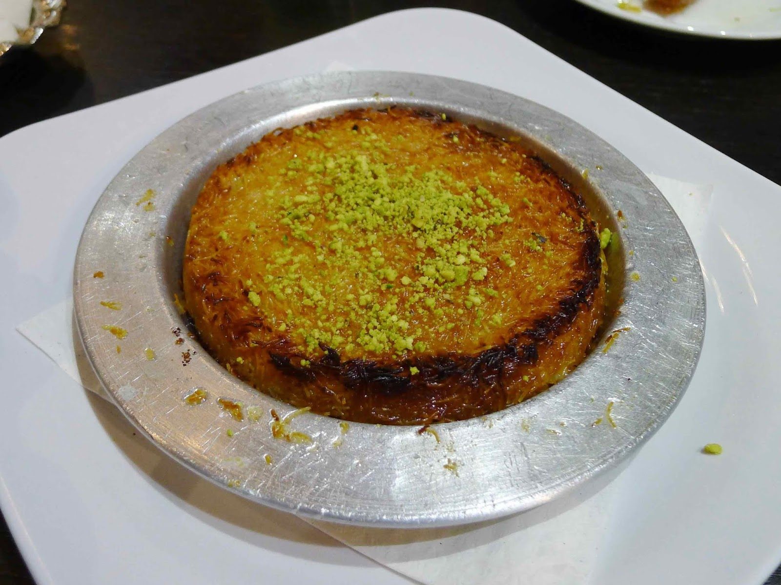 Künefe with crushed pistachio